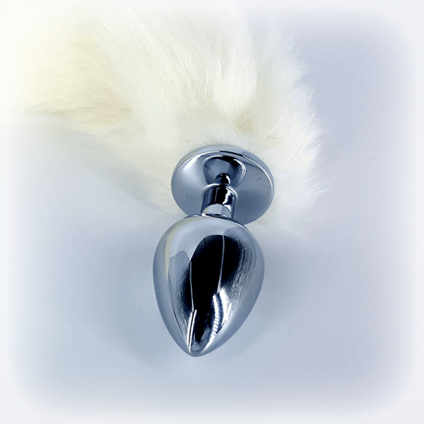 White Fox Tail Butt Plug