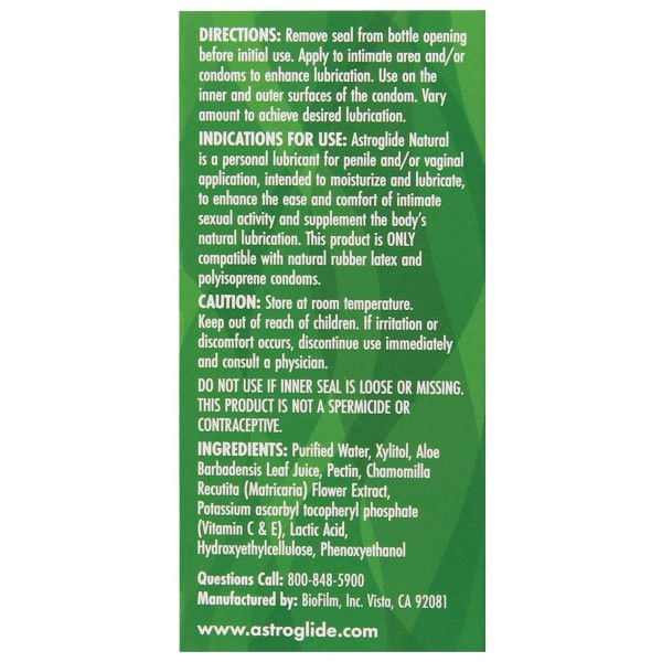 Astroglide Natural Lubricant - 2.5 oz