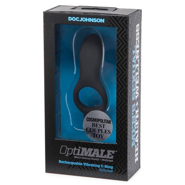 Vibrating Rechargeable Cock Ring by Optimale Black