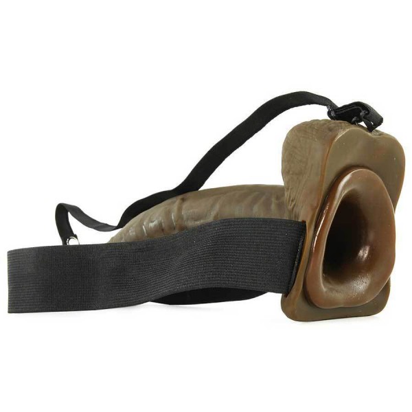 9" Brown Hollow Strap-On Penis Extension with Balls by Fetish Fantasy