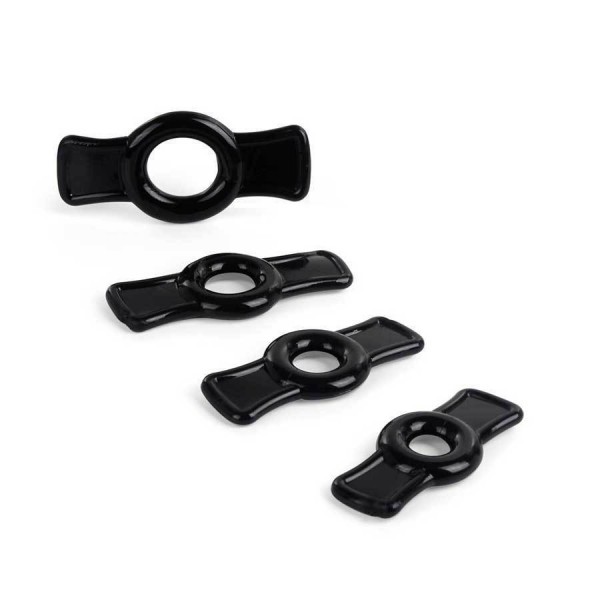 TitanMen Tools Soft and Stretch Cock Ring Set 4 Pack for Men