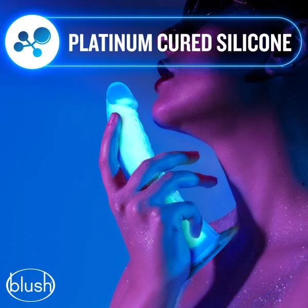 Blush Neo Elite GLOW in the Dark 7.5 Inch Silicone Dual Density Suction Cup Dildo — image 22 of 25