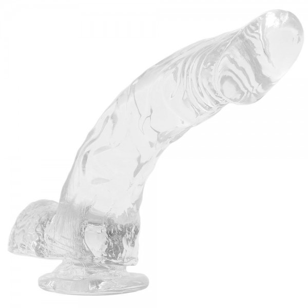 7" Clear Suction Cup Dildo With Balls