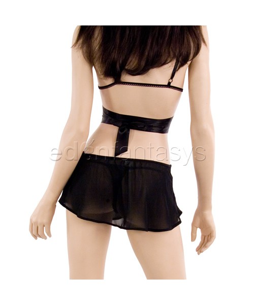 Satin wrap bra set