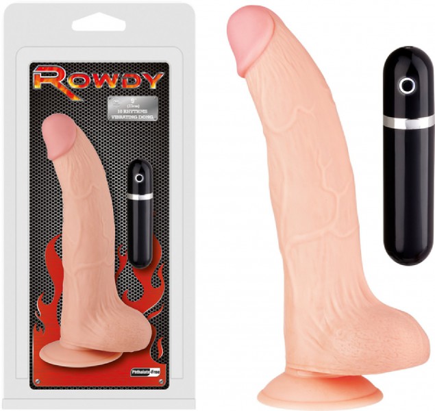 9" Vibrating Dong (Flesh)