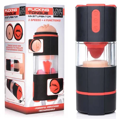 Flicking Tongue Oral Sex Masturbator Multispeed Vibrator by LoveBotz