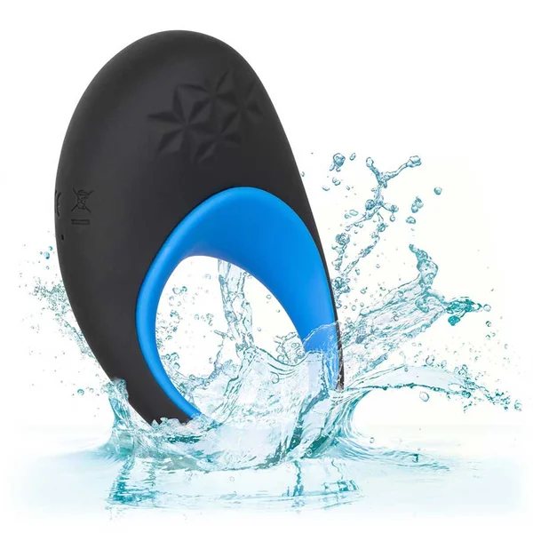 Link Up Max Vibrating Silicone Cock Ring by Cal Exotics Black/Blue — image 12 of 12