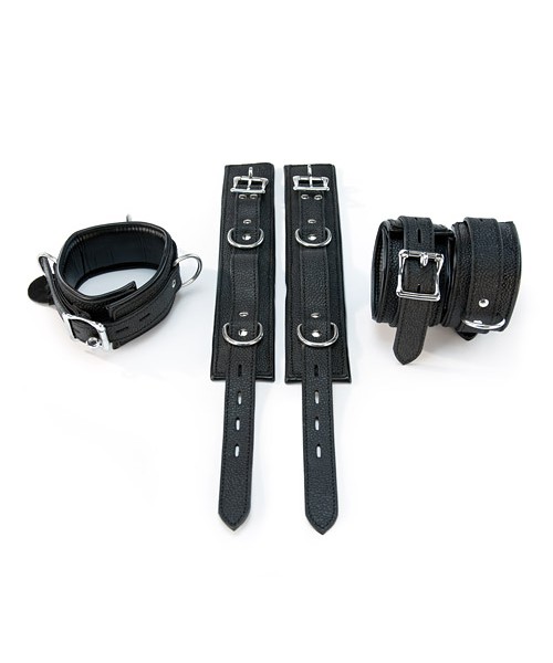 Leather wrist and ankle cuffs kit