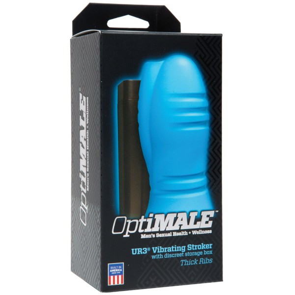 Optimale Vibrating Stroker w/Thick Ribs - Blue — image 4 of 9