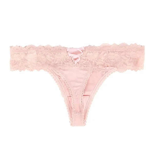 Blush lace-up thong — image 16 of 18