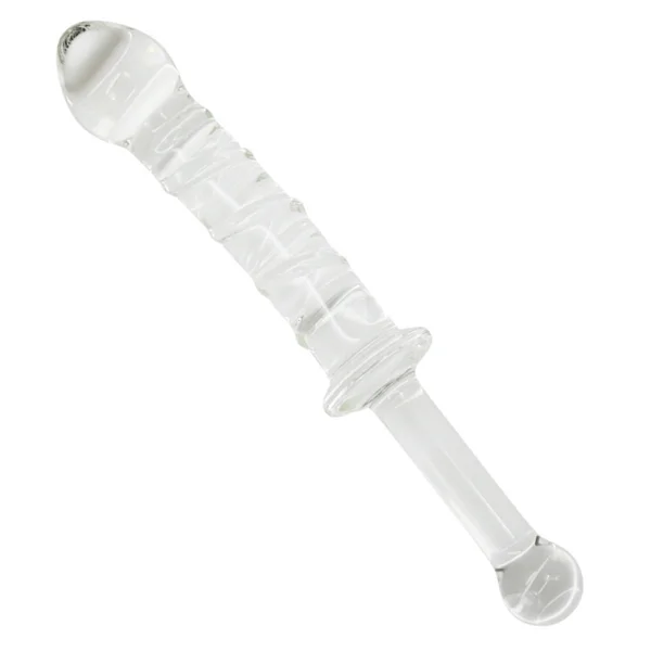 Textured Glass Dildo With Handle — image 17 of 24