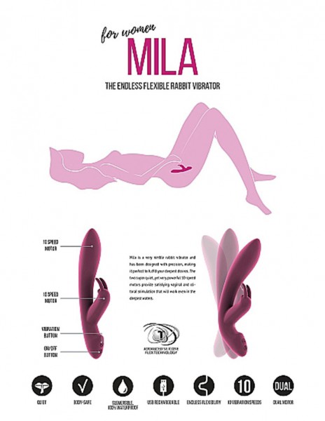 JÌL Mila Deluxe 8.7" Flexible Rabbit Vibrator