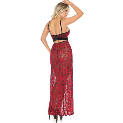 Coquette Merry Secret Damask Mesh Gown