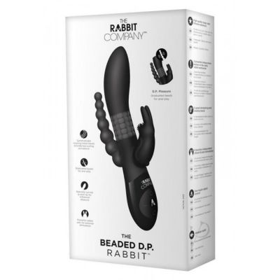 The Beaded DP Rabbit Vibrator by The Rabbit Company Black