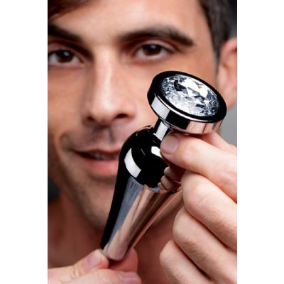 Lucent Bejeweled Aluminum Anal Plug Silver
