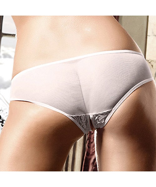 Lace and mesh crotchless panty — image 4 of 4