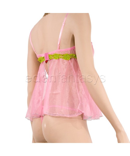 Sheer babydoll with contrast lace