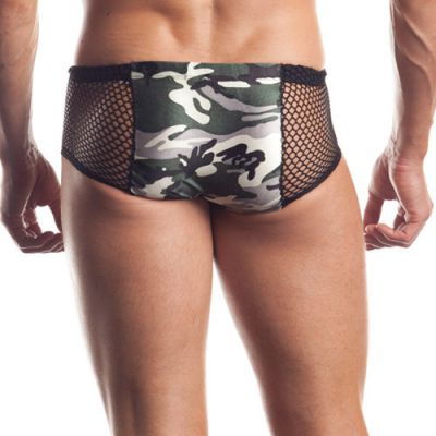 Camo shorts with fishnet sides
