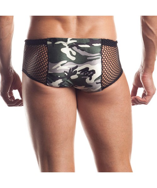 Camo shorts with fishnet sides