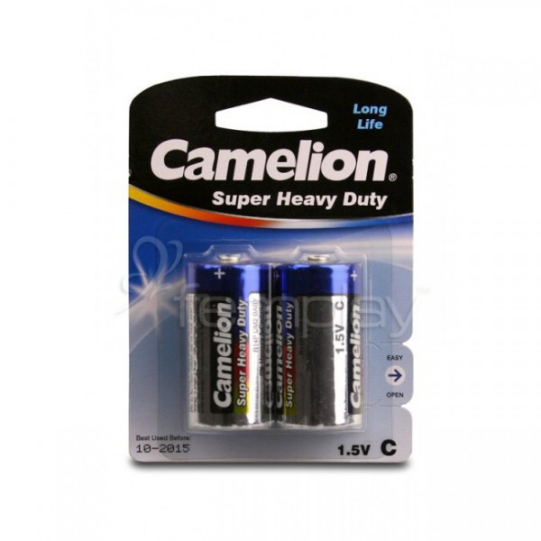 Camelion Super Heavy Duty C Size Batteries (2 Pack)