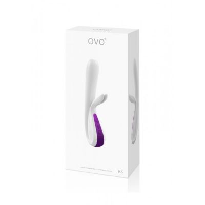 OVO K5 White Metallic Violet Rabbit Vibrator