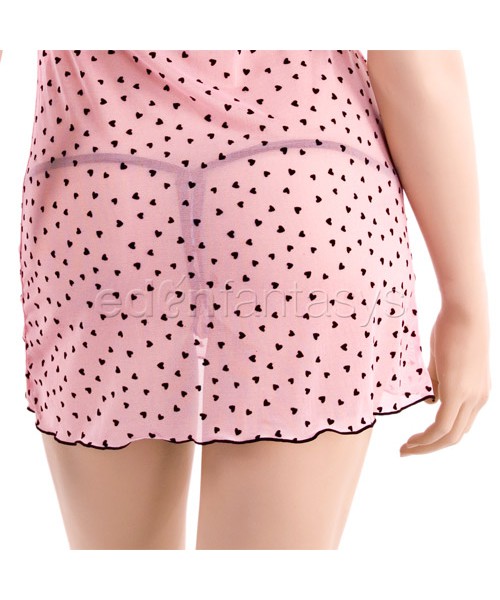 Heart mesh chemise set