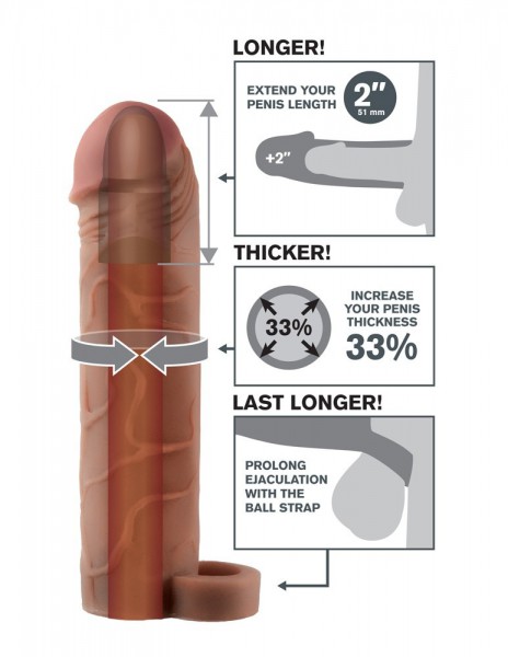 Fantasy X-Tensions 2 Inch Extra Realistic Penis Sleeve with Ball Strap — image 5 of 5