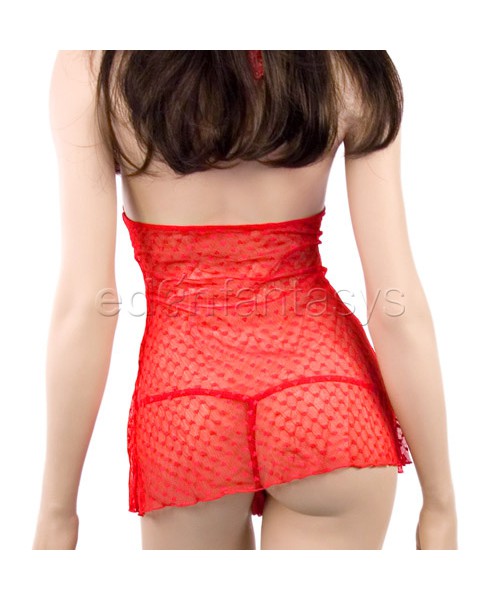 Mesh mini dress with g-string
