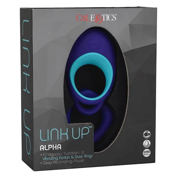 Link Up Alpha Dual Ring Vibrating Cock Ring by Cal Exotics — image 10 of 11