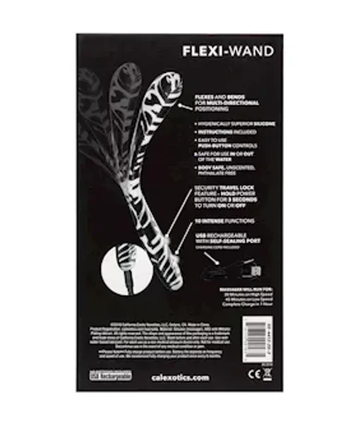Hype Flexi-wand Vibrator - Black / White — image 21 of 21