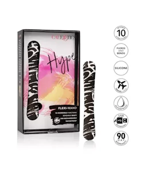 Hype Flexi-wand Vibrator - Black / White — image 19 of 21