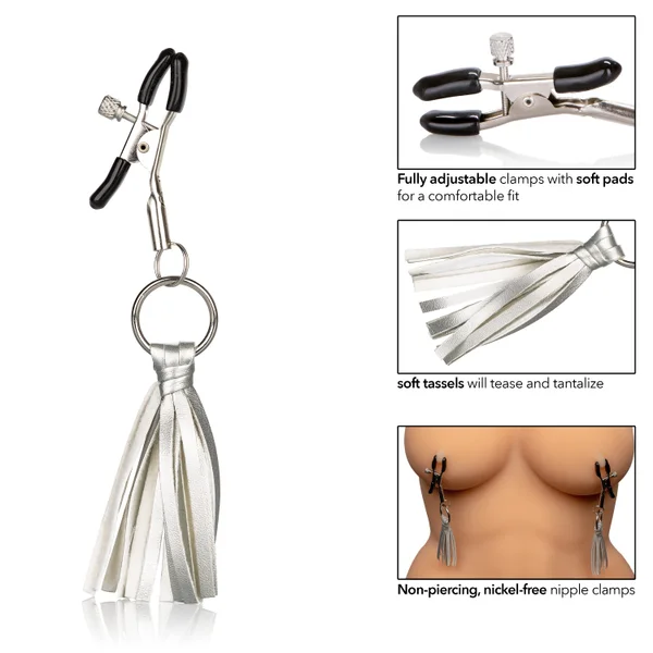 Nipple Play Playful Tassels Nipple Clamps - Silver — image 19 of 22