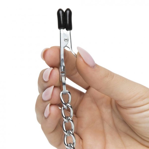 Bondage Boutique Advanced Leather Collar with Nipple Clamps