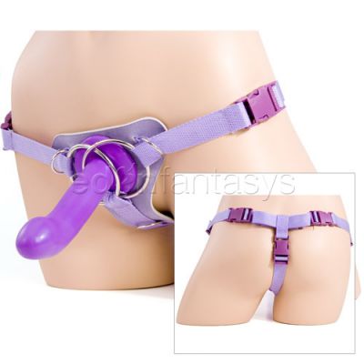 Double ring harness with dildo