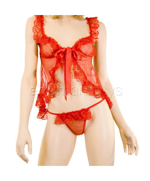 Lace trim babydoll