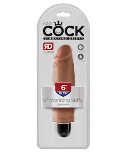King Cock 6 Inch Vibrating Stiffy - Tan - 6 Inch — image 4 of 6