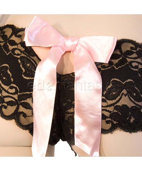Butterfly lace halter bra set