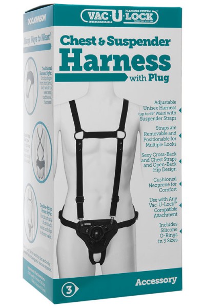 Doc Johnson Vac-U-Lock Suspender Harness with Chest Strap