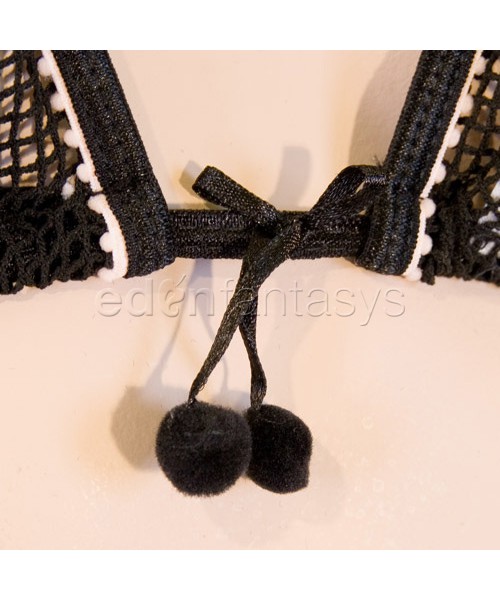 Criss cross fishnet bra set