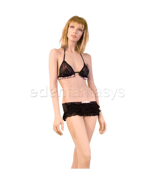 Boudoir rose lace set