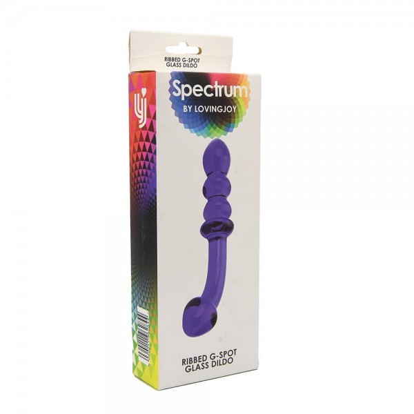 Spectrum Ribbed G-Spot Glass Dildo — image 7 of 25