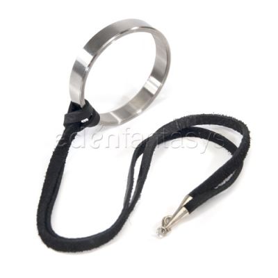 Cock ring with leather neckstrap