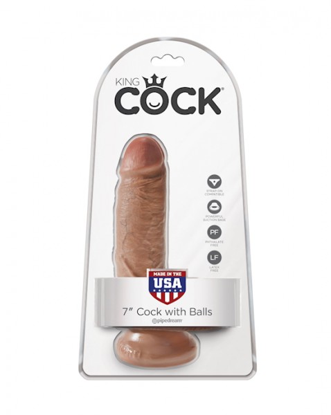 King Cock 7 Inch Cock With Balls - Tan - 7 Inch — image 5 of 12